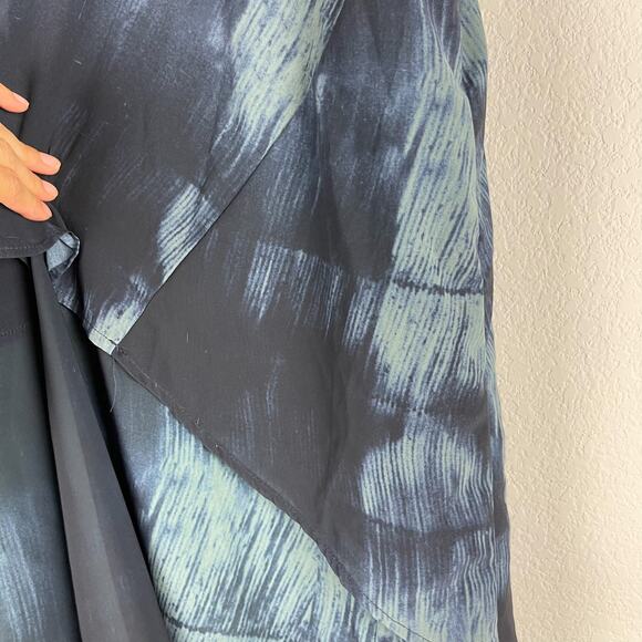 Chiffon Layered Lagenlook Dress Womens 2X Abstract Flowy Minimal Coastal Arae - Picture 9 of 14